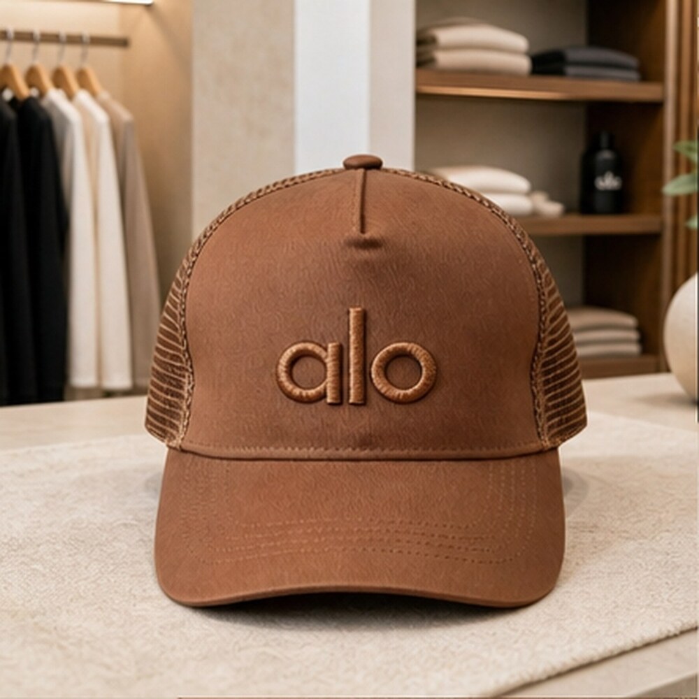 ALO Yoga Iconic Brown Athletic Style Mesh Cap